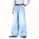Men's Light Blue Wide-Leg Denim Jeans