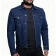 Men's Navy Blue Denim Jacket, Classic Casual Style