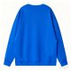 Men's Blue Crew Neck Sweatshirt with Back Text Detail - Oversized Casual Pullover