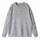 Men's Grey Polka Dot Crew Neck Sweatshirt - Playful Casual Pullover
