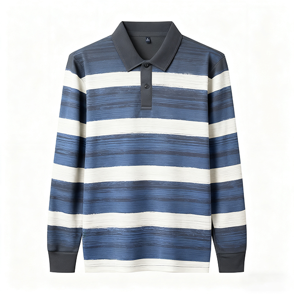 Men's Long Sleeve Polo Shirt - Casual Anti-Wrinkle Comfortable Lapel Collar Work Daily Polo